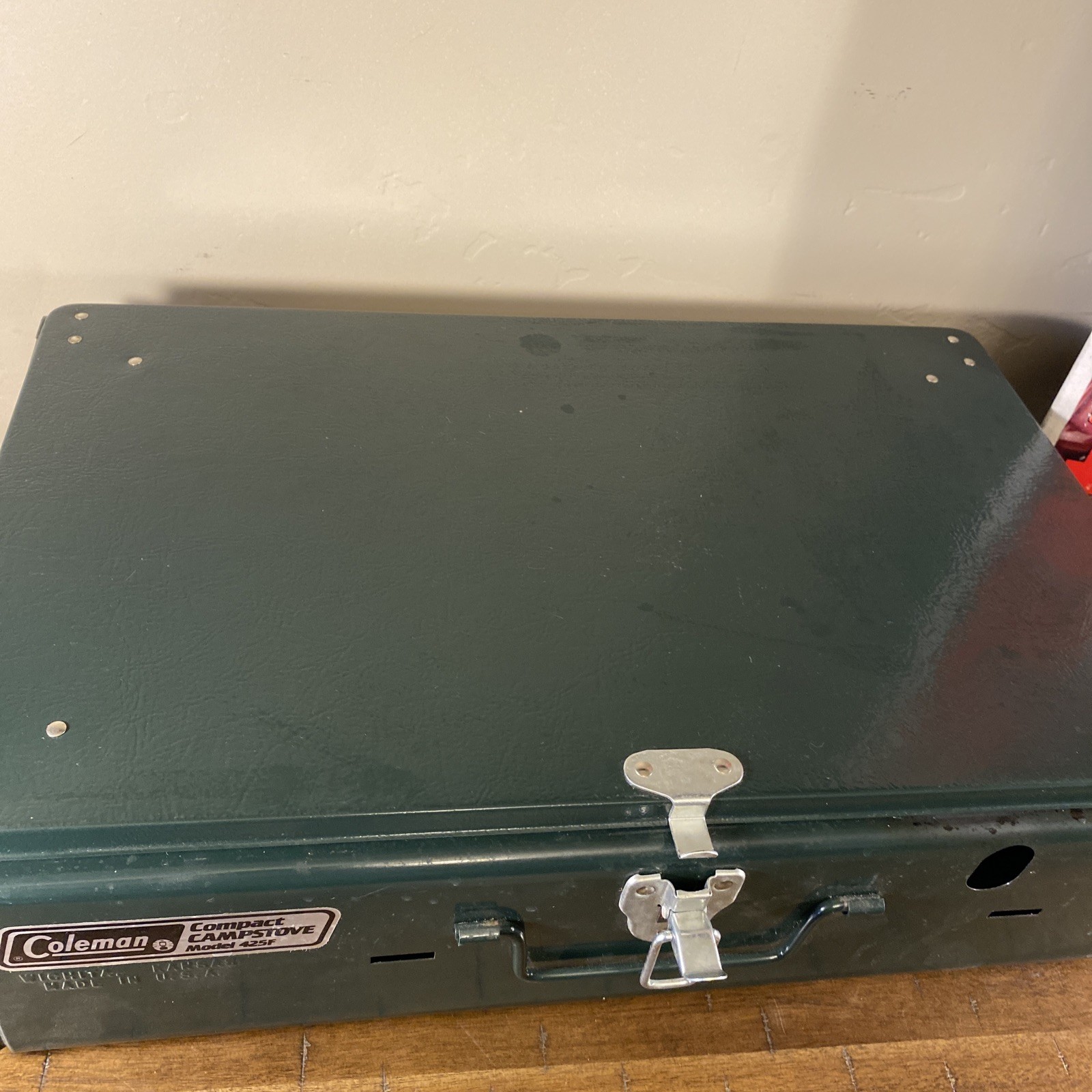 Coleman 425 Dual Fuel Camp Stove 2 Burner Camping Hunting Green Vintage