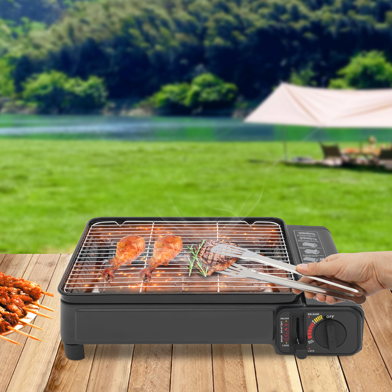 Outdoor Gas Barbecue Stove PortableCamping Gas Stove Tabletop Cooking Stove