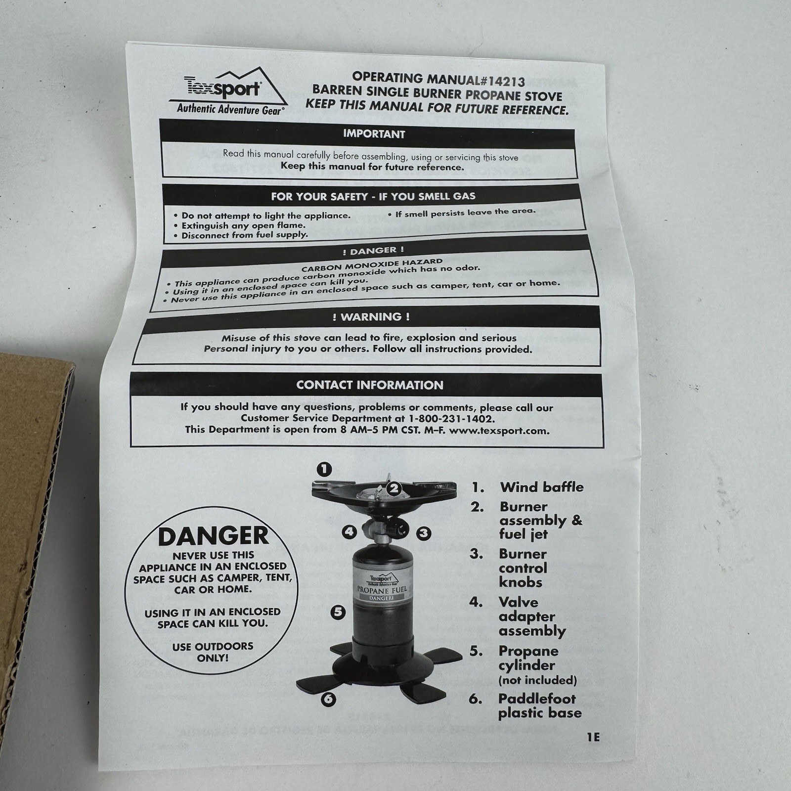 Texsport Lassen Single Burner Propane Stove – New Old Stock #14213