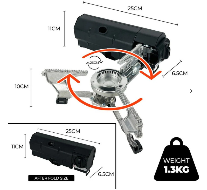 Foldable Compact Lightweight 2600W Outdoor Single Burner Camping Stove