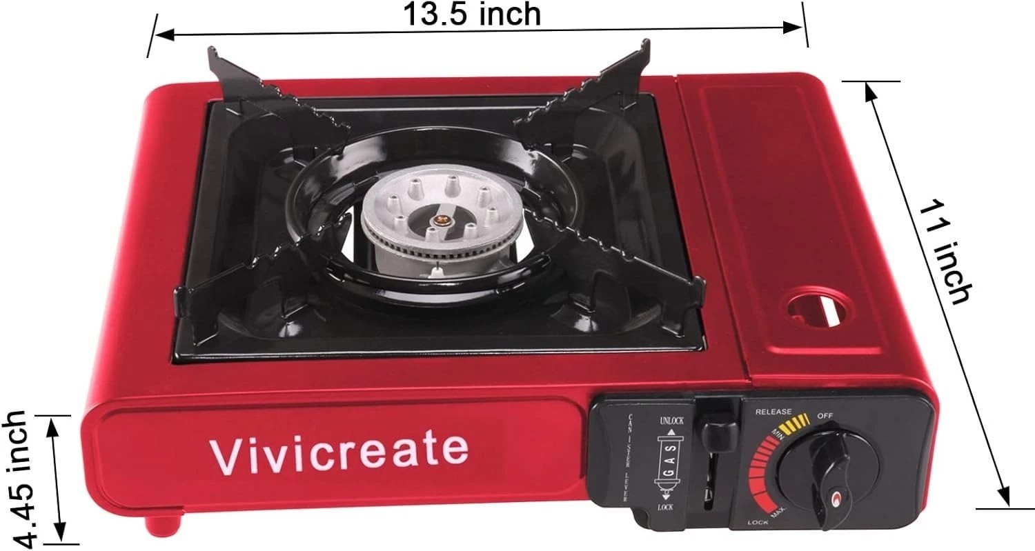 Compact 8500 BTU Butane Burner with Automatic Ignition & Safety Lock – Outdoors
