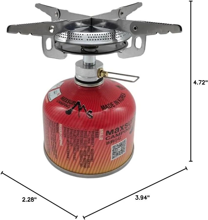 Portable Camping Stove, Burner, with Butane Gas Adapter, For Camping, Backpackin