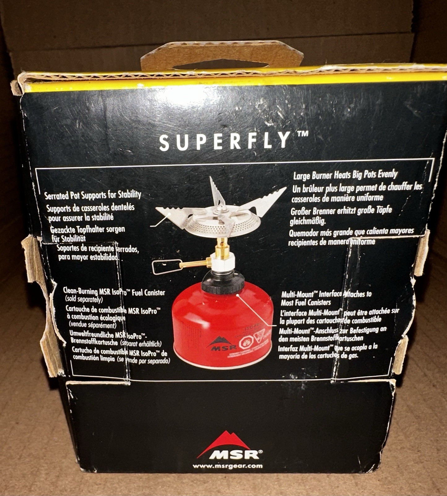 MSR SuperFly Canister Stove 1-Burner 10000 BTU 4.6 oz w/ Case & Manual