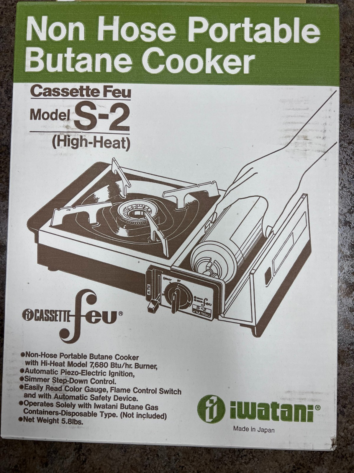 NEW Iwatani S-2 Deluxe Portable Butane Cooker/Stove