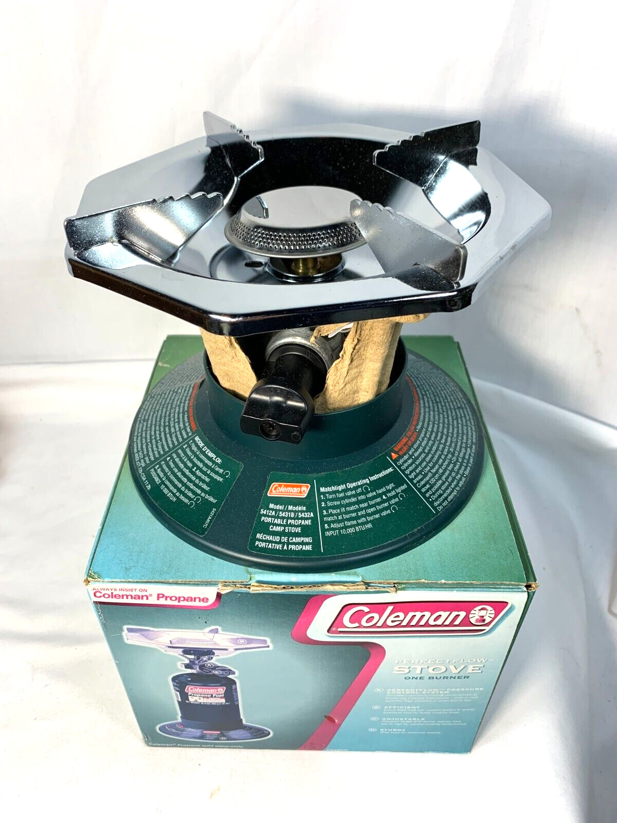 Coleman PerfectFlow Stove 1 Burner Portable Propane Camping Hiking Outdoor