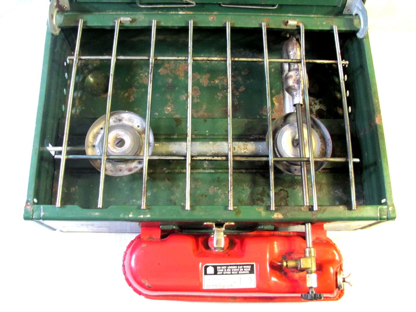 Vintage 1980 Coleman 425F 2 Burner Compact Gas Stove Works Camping Outdoors