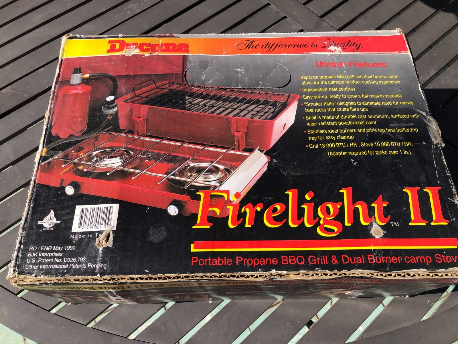 Ducane Firelight II Portable Propane Dual Burner Camping Grill & Stove – NEW!