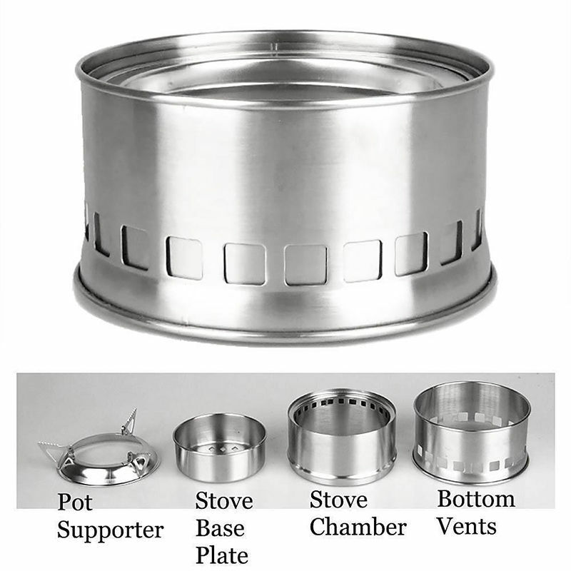 Outdoor Camping Wood-burning Stove Backpacking Portable Survival BBQ Panic Stove