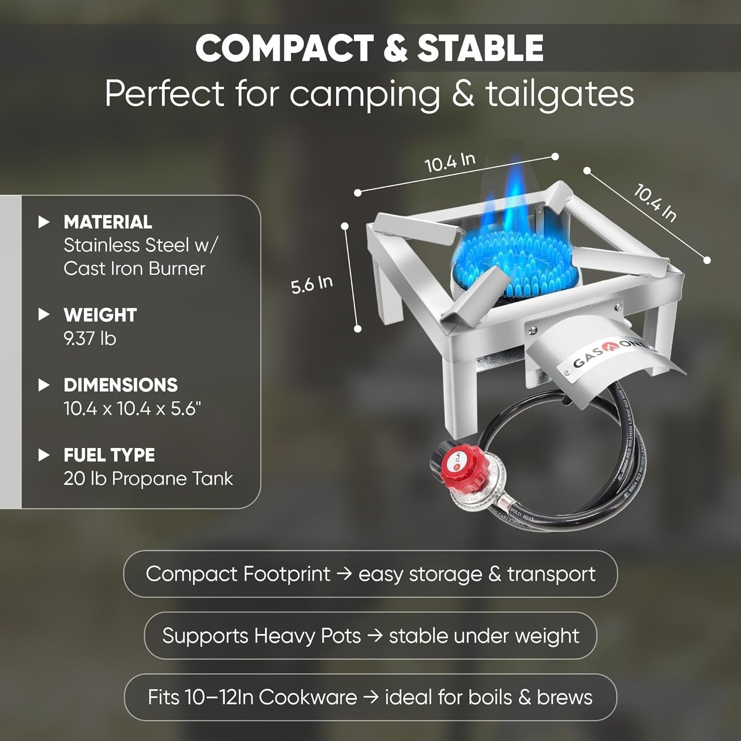 Stainless Steel High Output Propane Burner – Durable Outdoor Cooking Solution