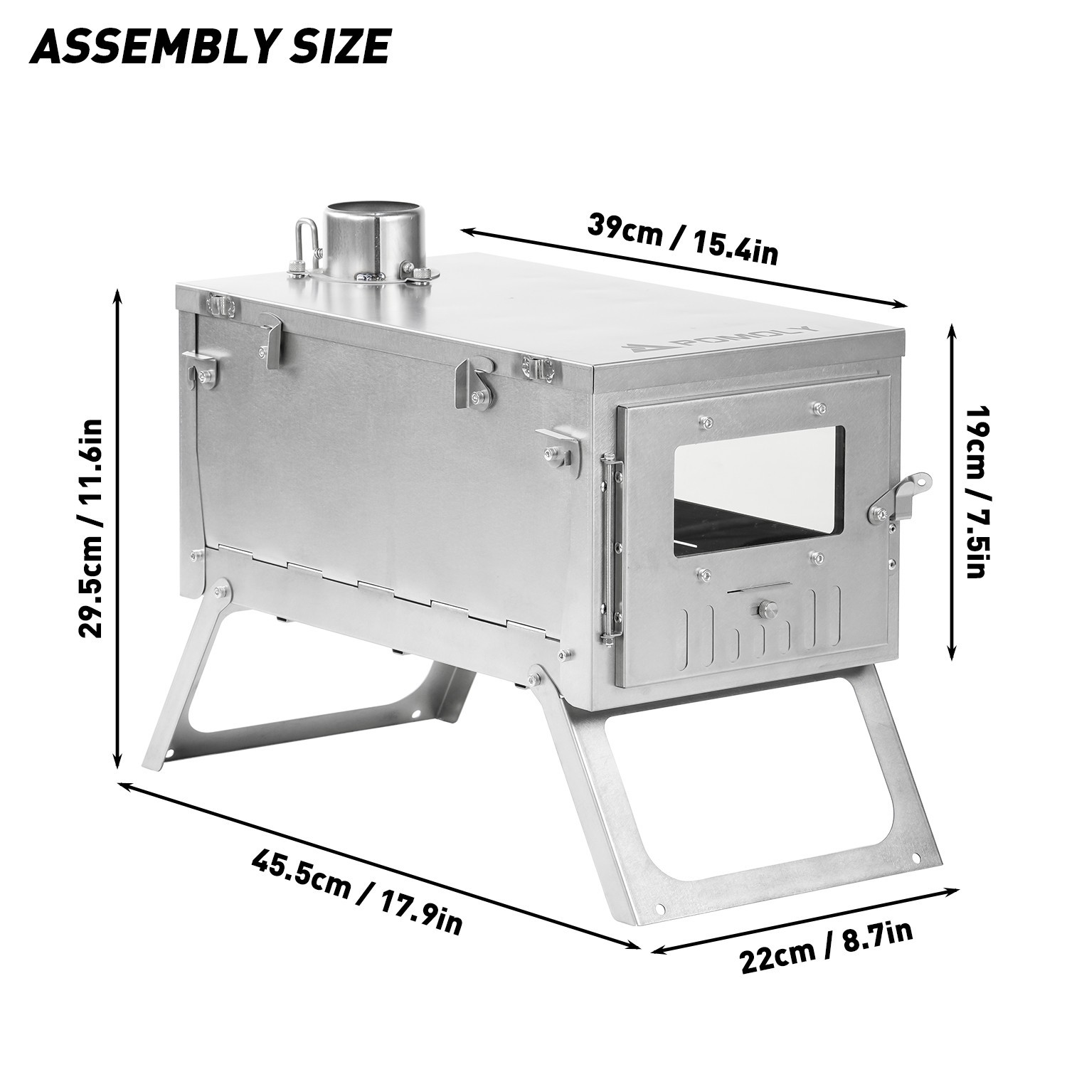 POMOLY Ti 0.6 Camping Wood Stove Portable Lightweight Titanium Stove for Hiking