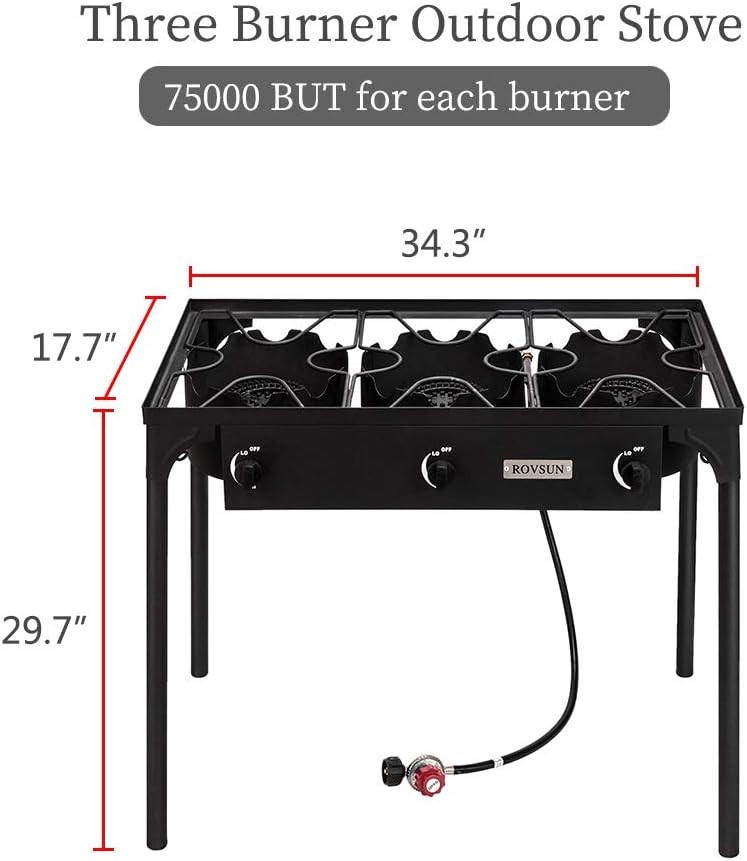 2/3 Burner Outdoor Propane Gas Stove High Pressure Stand Cooker Backyard Cooking