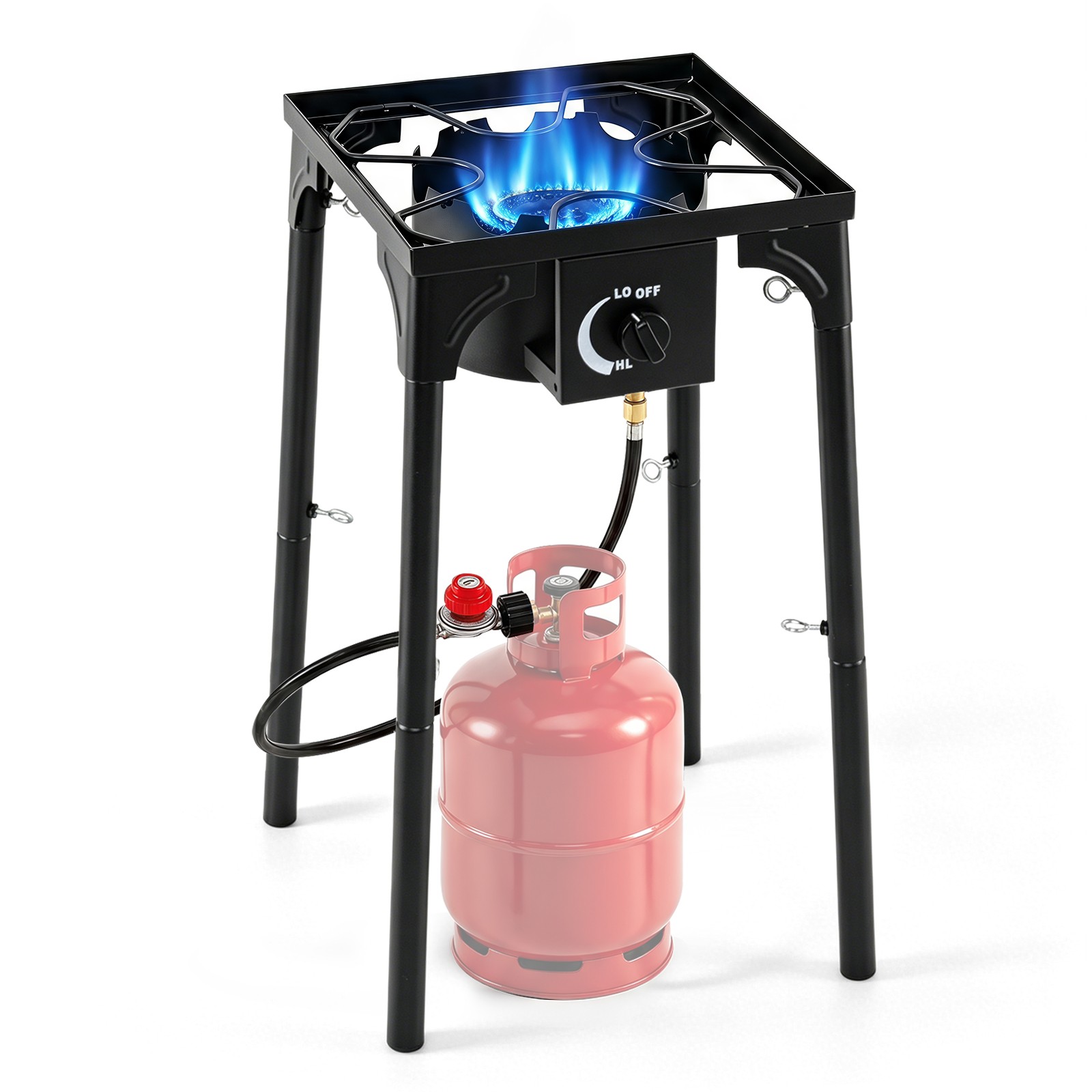 1 Burner Outdoor Propane Gas Stove w/Adjustable Regulator & Hose 80000 BTU