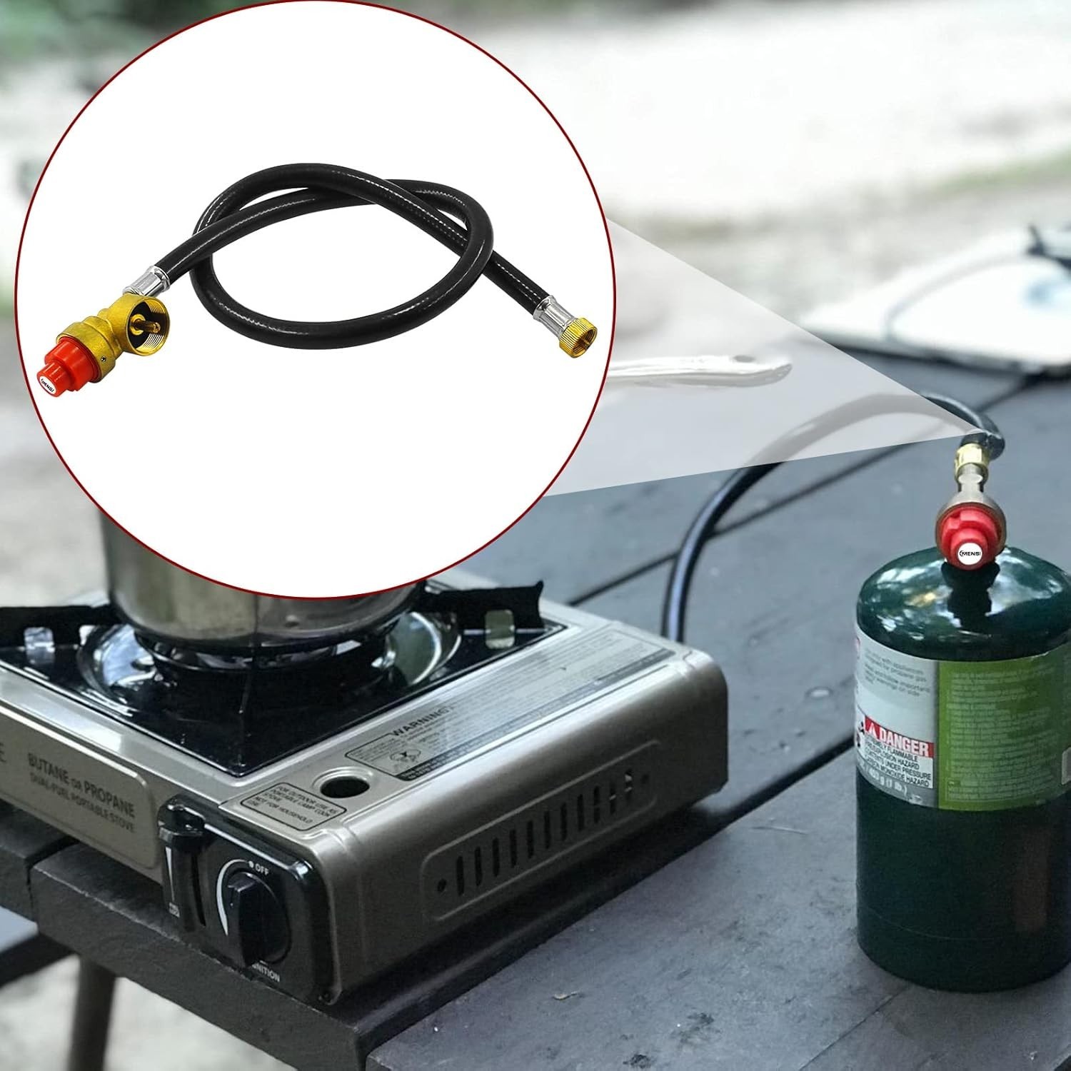 26.5-Inch Propane/Butane Gas Stove Regulator & Hose Kit for Camping