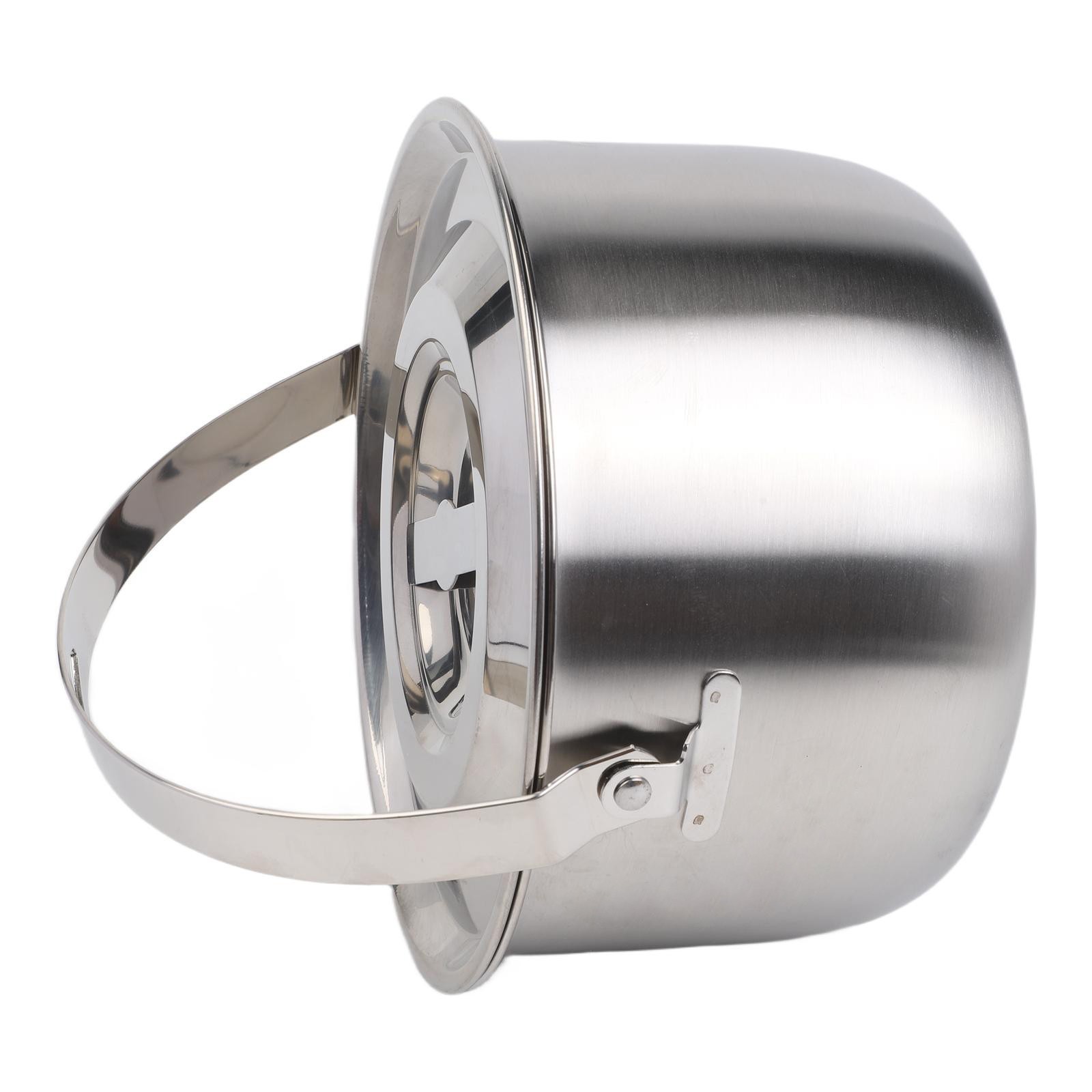 Outdoor Cooking Pot Stainless Steel with Lid and Handle for Camping Trips