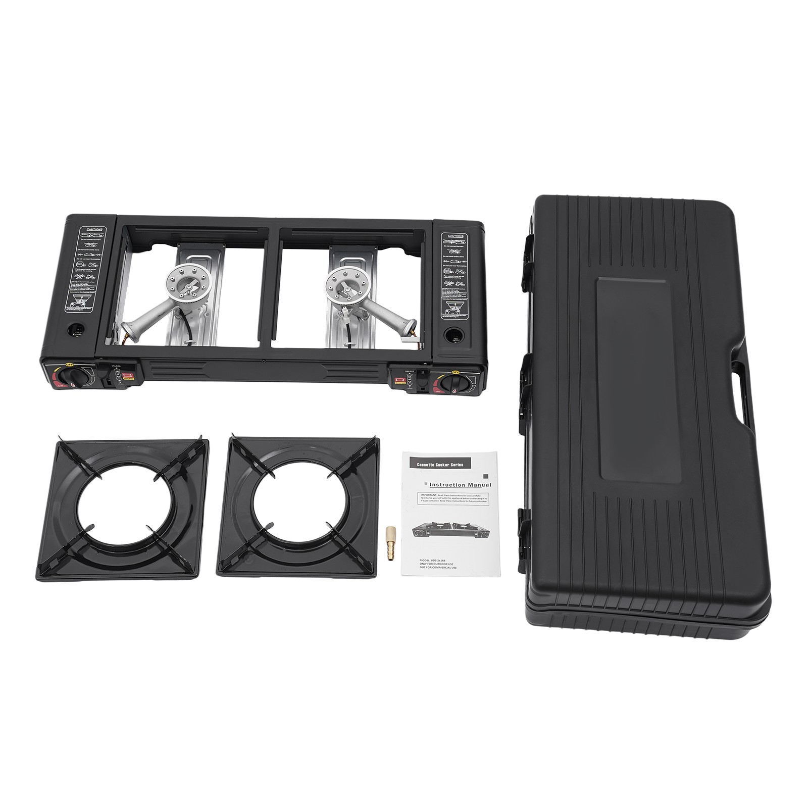 Outdoor Camping Stove 2 Burner Propane Gas Stove Portable with Carry Case