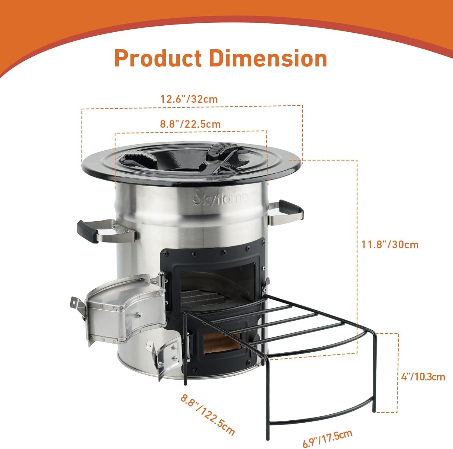 Portable Stainless Steel Camping Rocket Stove for Outdoor Adventures
