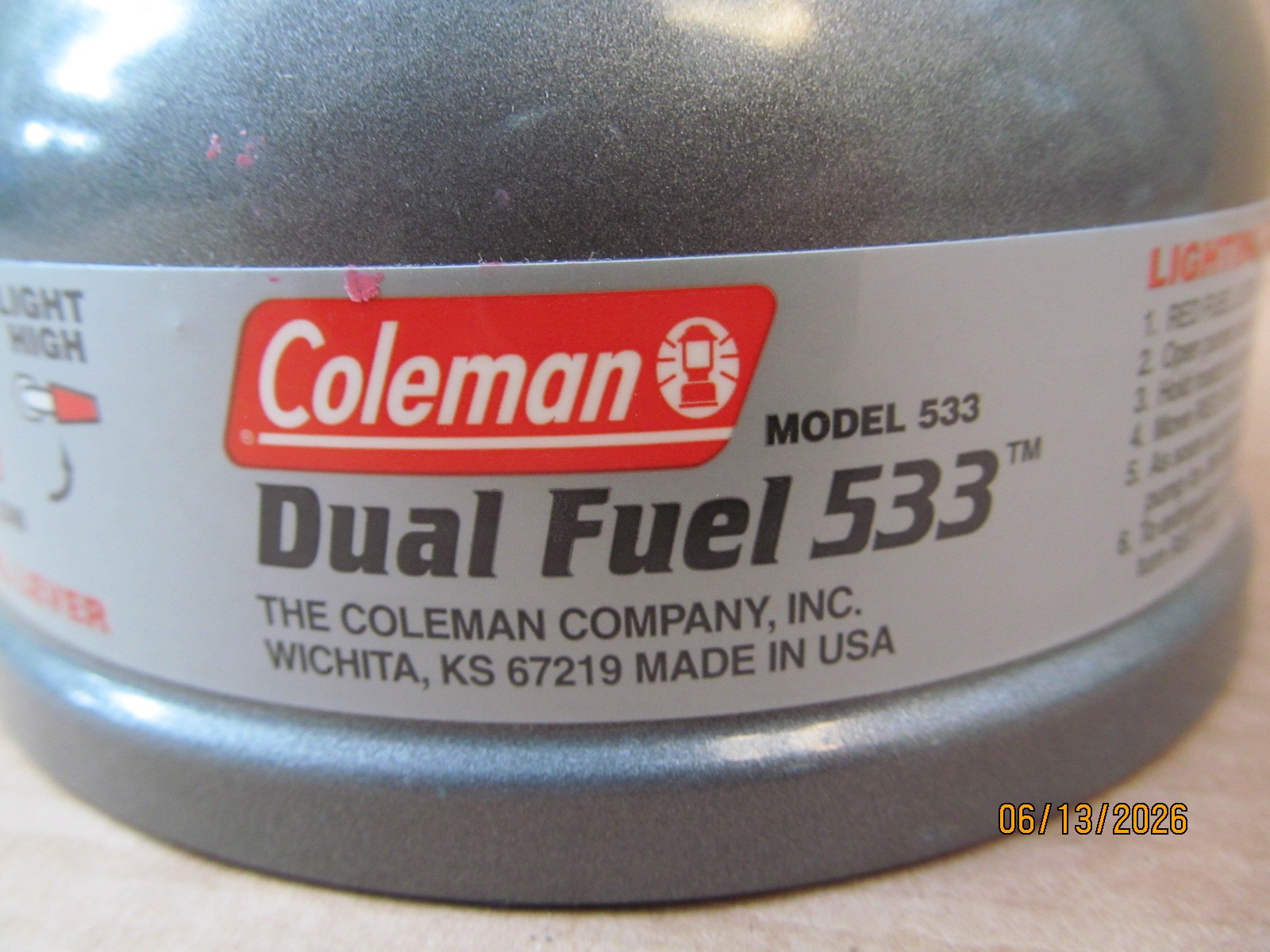 NEW COLEMAN Model 533 Dual Fuel Single Burner Camping Stove
