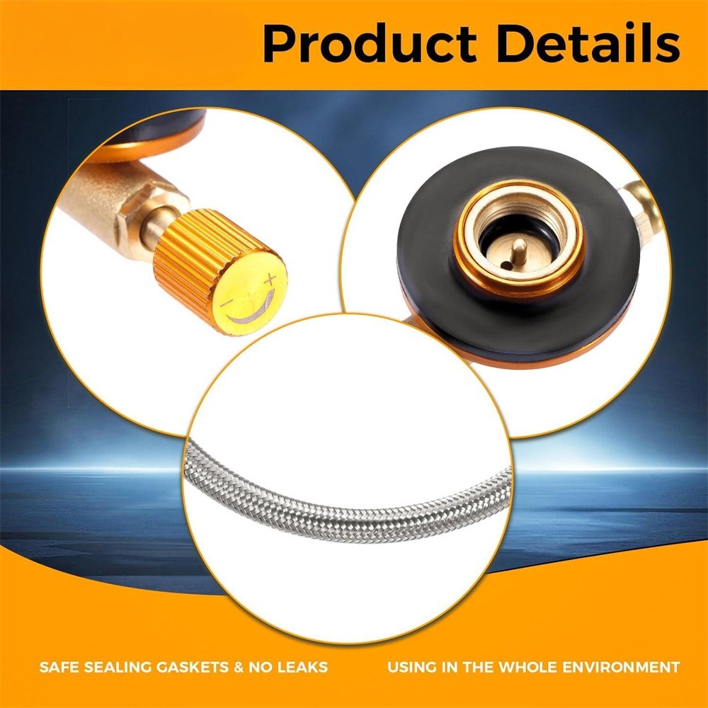 Gas Stove Adapter Hose 0.33m Gas Bottle Pipe Connector Gas Stove Adapter For BBQ