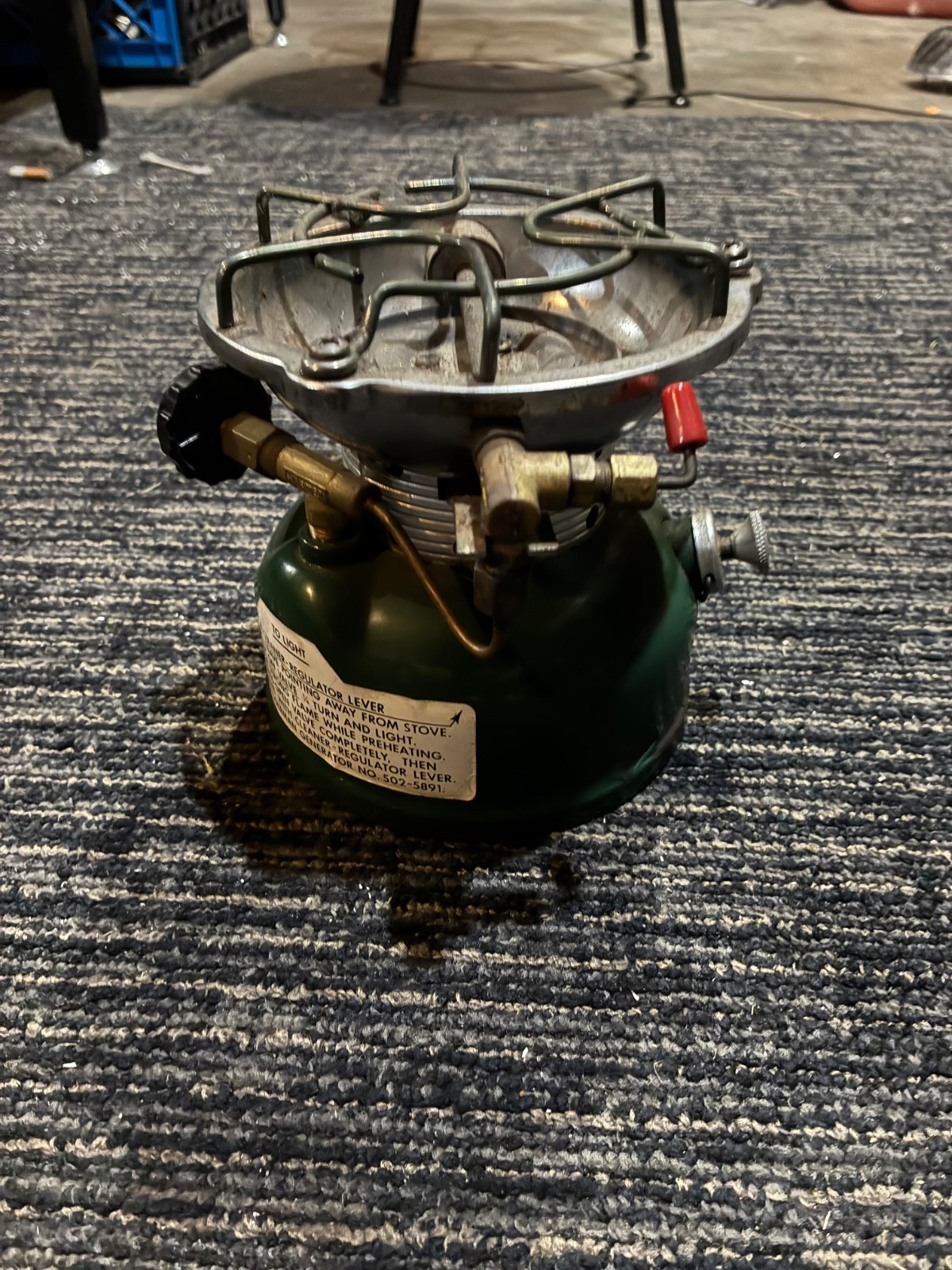 Vintage 1984 Coleman 502-700 Single Burner Camp Gas Stove Lightly Used