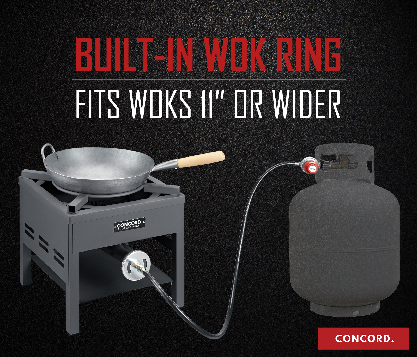 CONCORD Professional Single Banjo Wok Burner with Stand (Drop In Wok Edition)