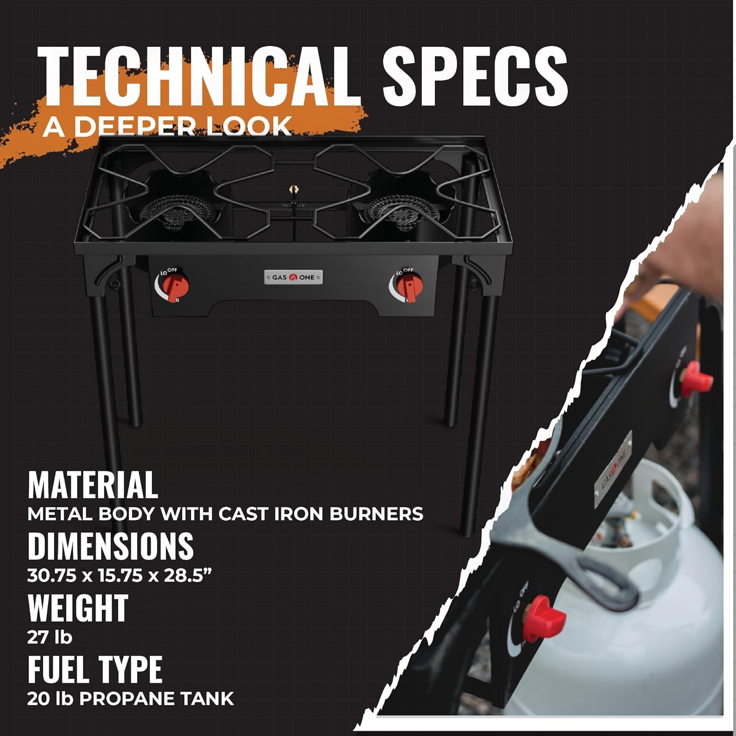 Propane Double Burner Two Burner Camp Stove Outdoor High Pressure Propane 2 Burn