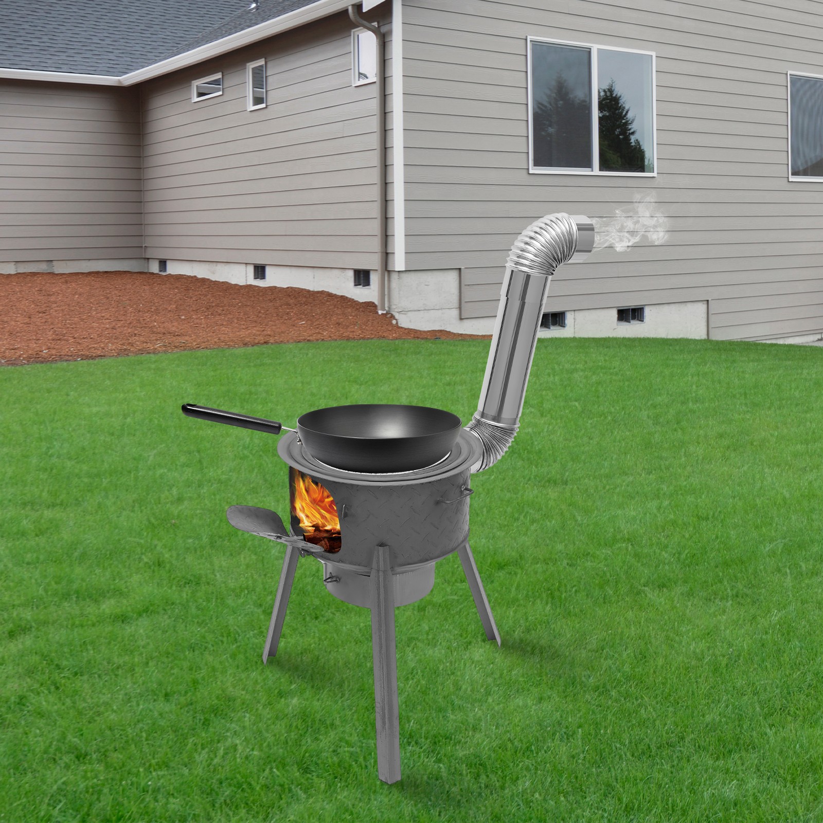 Multifunctional Portable Wood Burning Stove for Camping and Outdoor Cooking