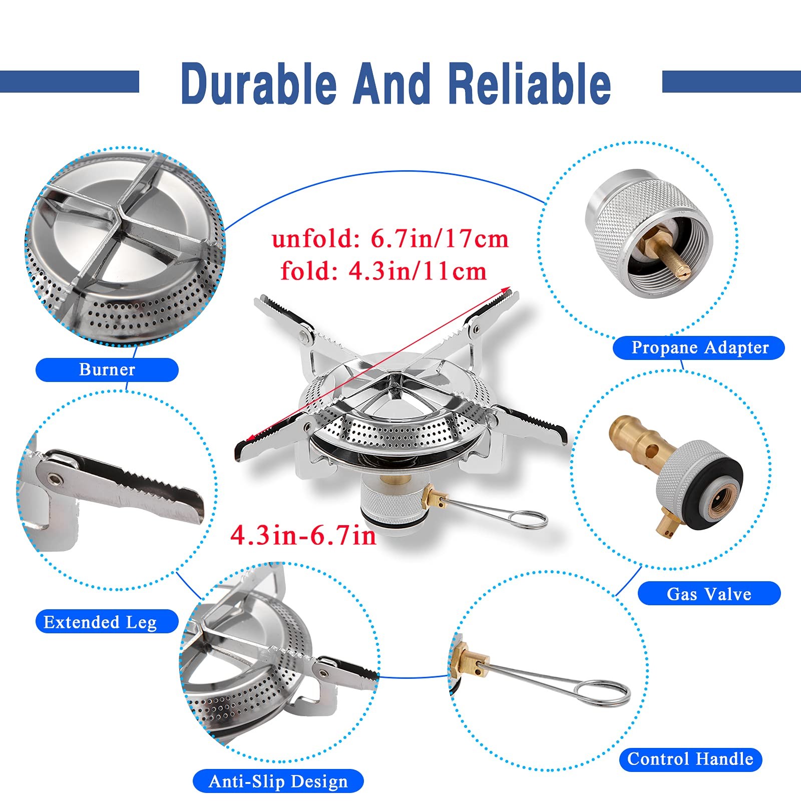Camping Stove with Butane Adapter – Lightweight Backpacking Stove for Hiking …