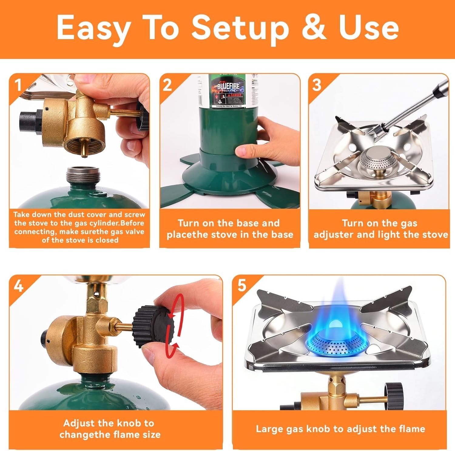 Compact Single Burner Propane Stove with Windscreen for Your Outdoor Adventures