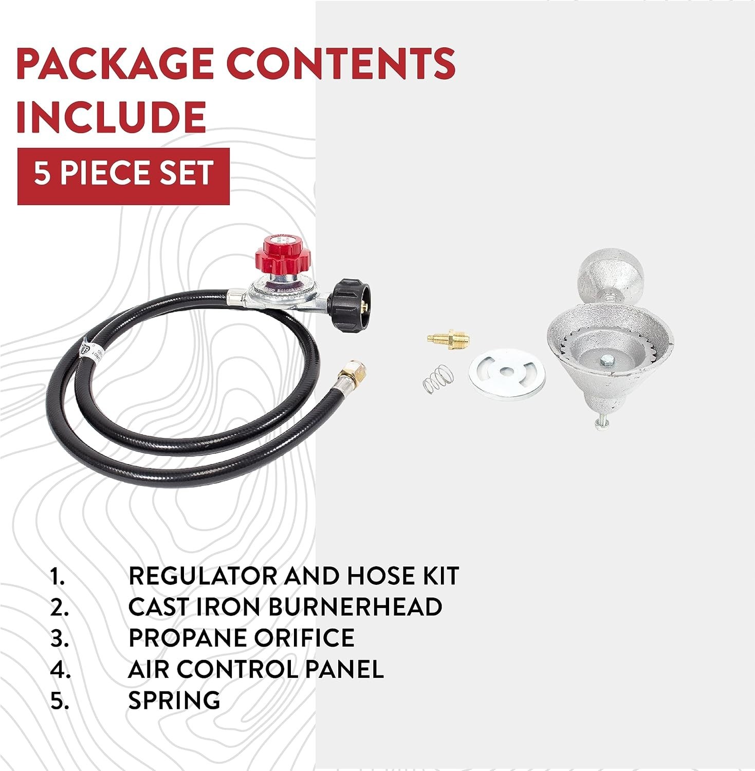 Universal High Pressure Cast-Iron Burner with Regulator & Hose – Heat Resistant