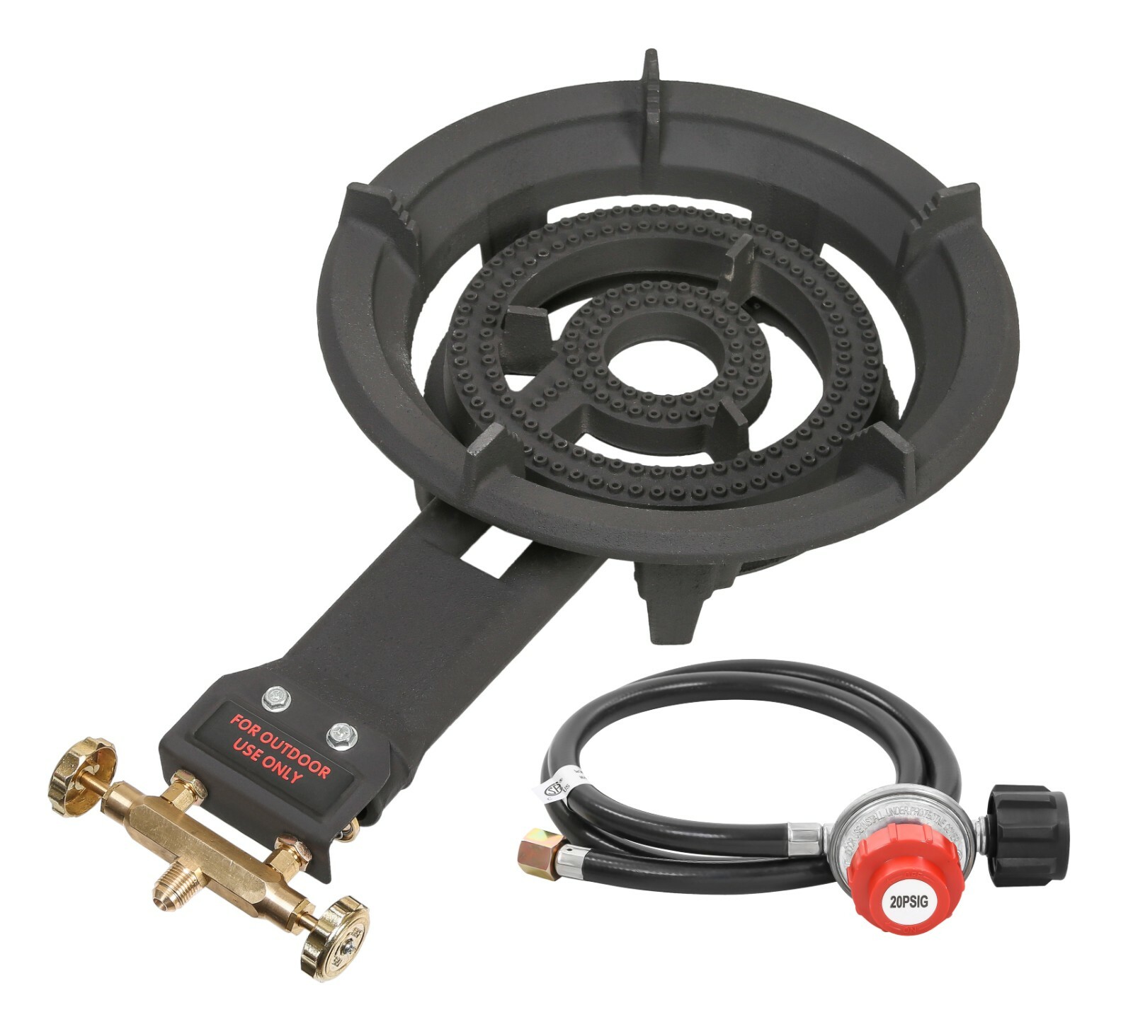 13″ ROADSTER SINGLE PROPANE BURNER. Dual Controlled Burner Rings, 90,000 BTU.