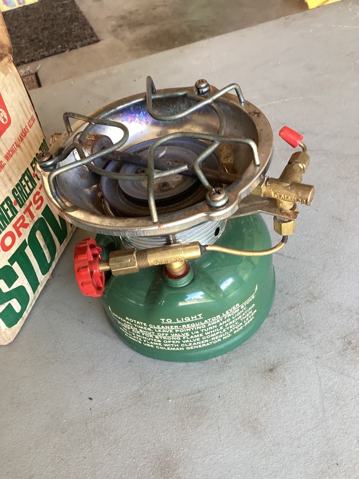 72 Vintage Coleman 502 Camp Stove w/ Box & Used Once Working USA