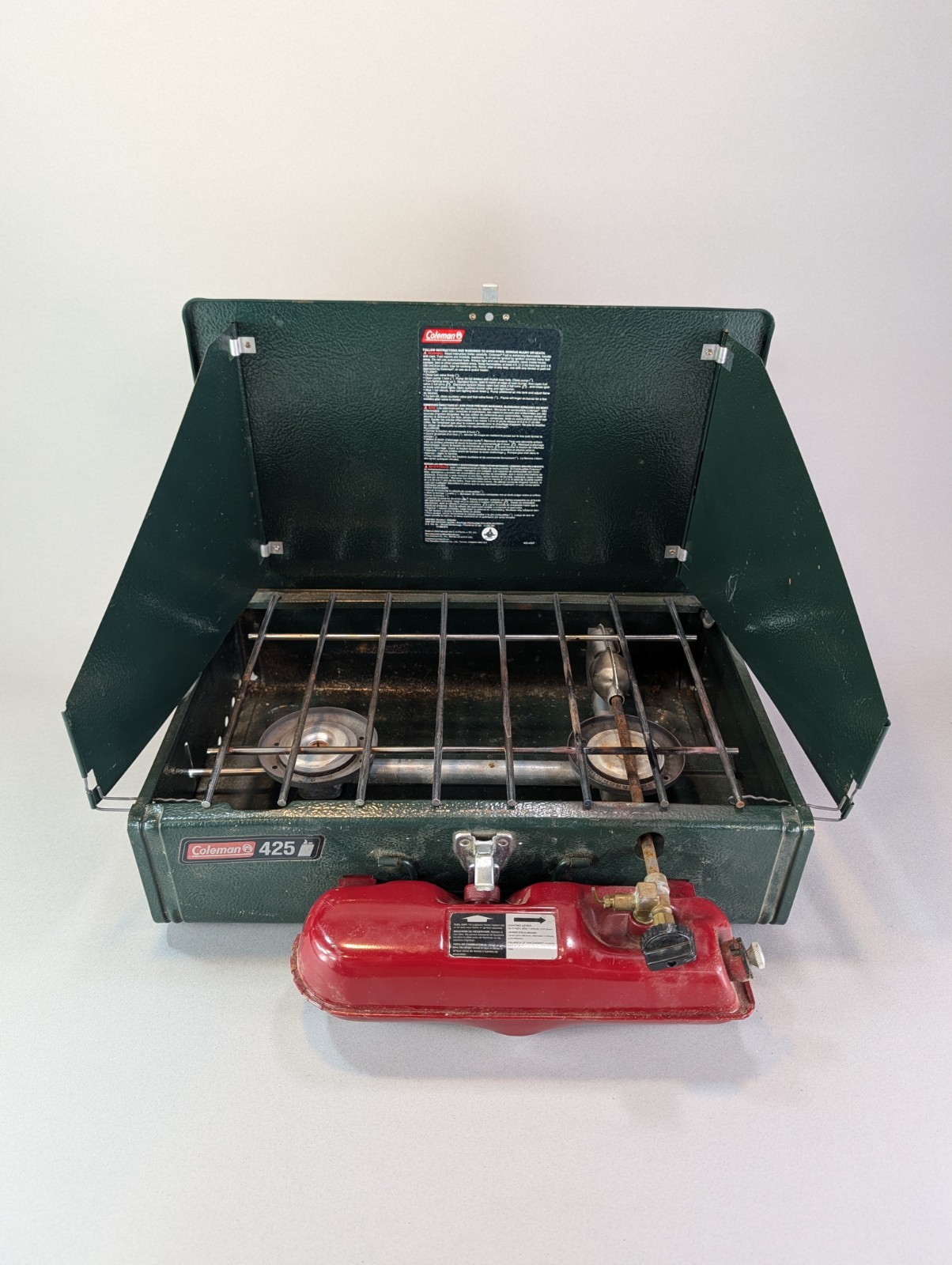 Coleman 425 Dual Burner Camp Stove Made in USA 1995 vintage