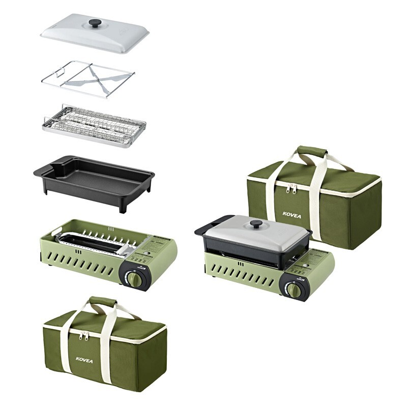 KOVEA All in One Gas BBQ Grill (M) Olive Green With Bag