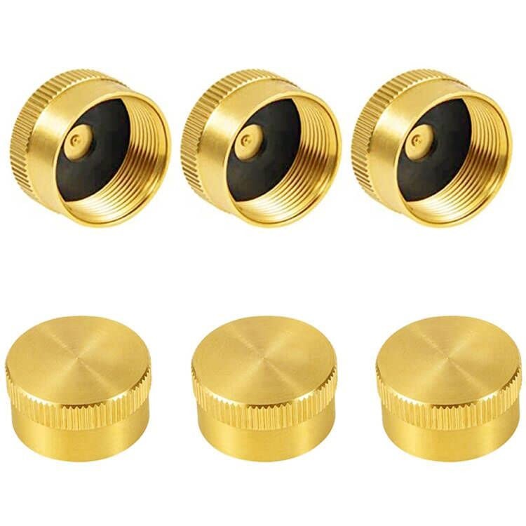 6pcs Refill Propane Bottle Cap Solid Brass 1lb Tank Sealed 6