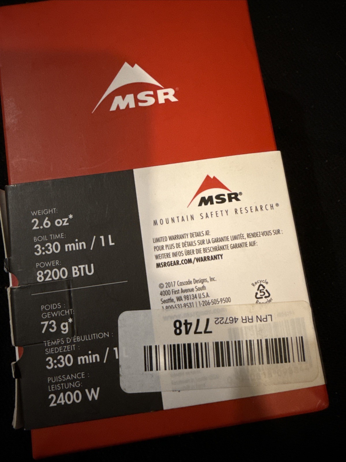 Mountain Safety Research (MSR) Pocket Rocket 2 Camping Backpacking UL Stove