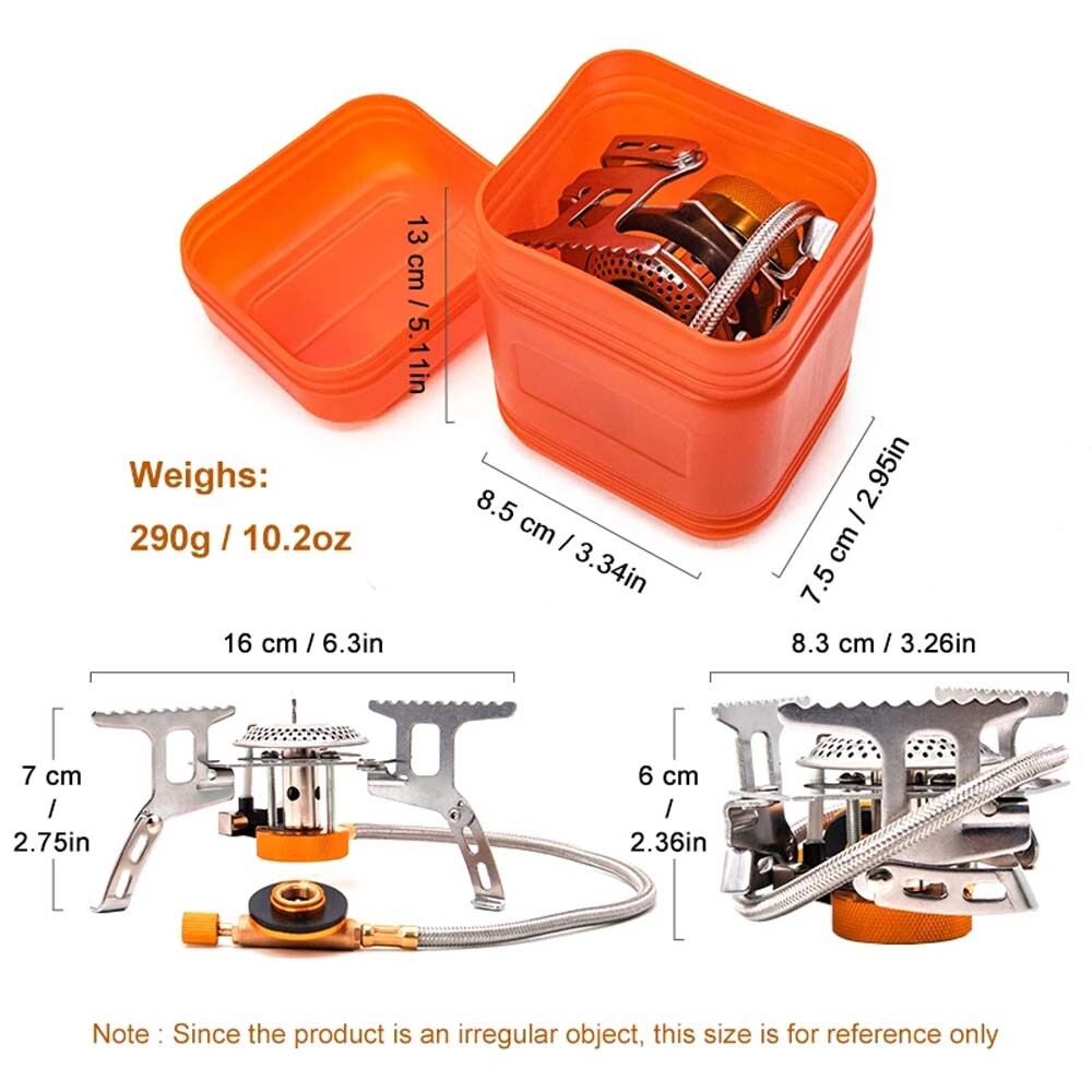 3900W Portable Backpacking Camping Gas Stove With Piezo Ignition Burner Case US