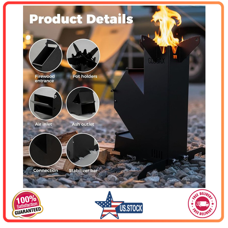 Rocket Stove Rocket Stove for Cooking Portable Wood Mini Burning Stove, Fire …