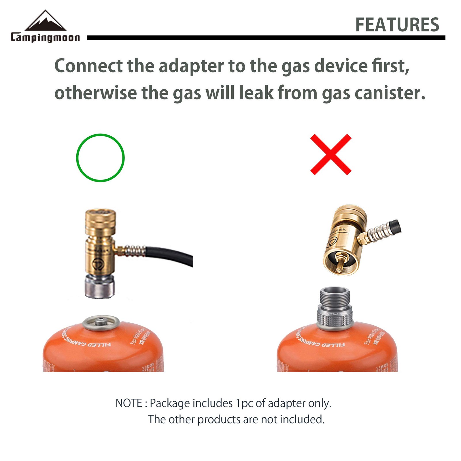 CAMPINGMOON Camping Grill Propane Gas Stove Adapter, Input: EN417 Lindal Valv…