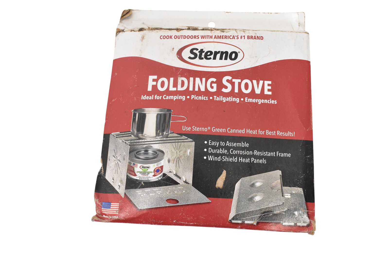 Sterno Folding Stove Compact Silver 1 Burner Foldable Camping Indoor Outdoor