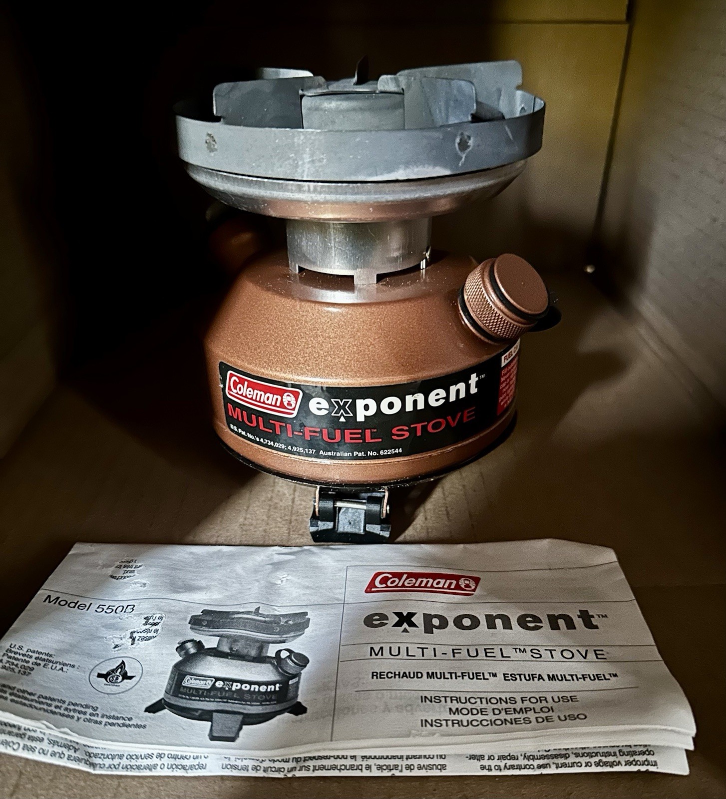 Coleman Exponent 550B 1-Burner Multi-Fuel Camping Stove w/ Case Manual