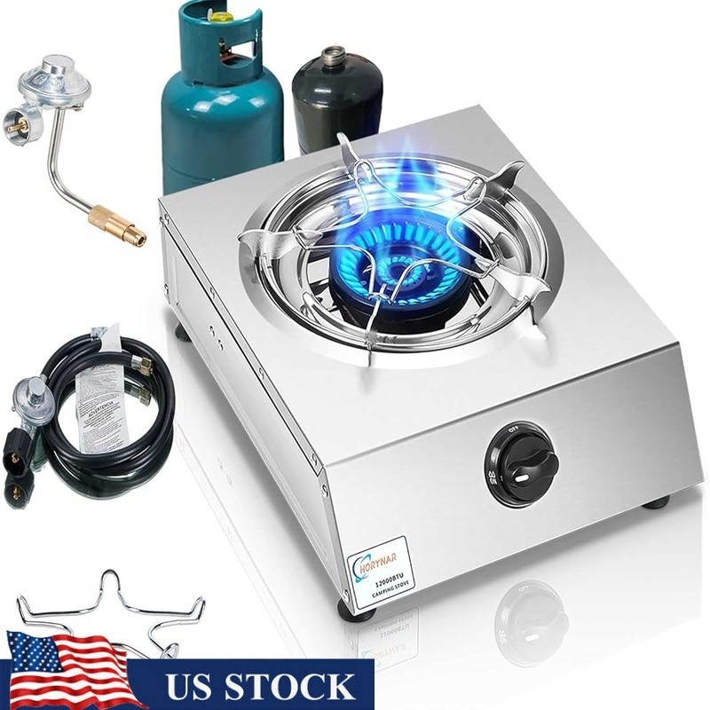 Dual Fuel Propane Burner W/ High Heat Output Automatic Ignition Camping Stove US