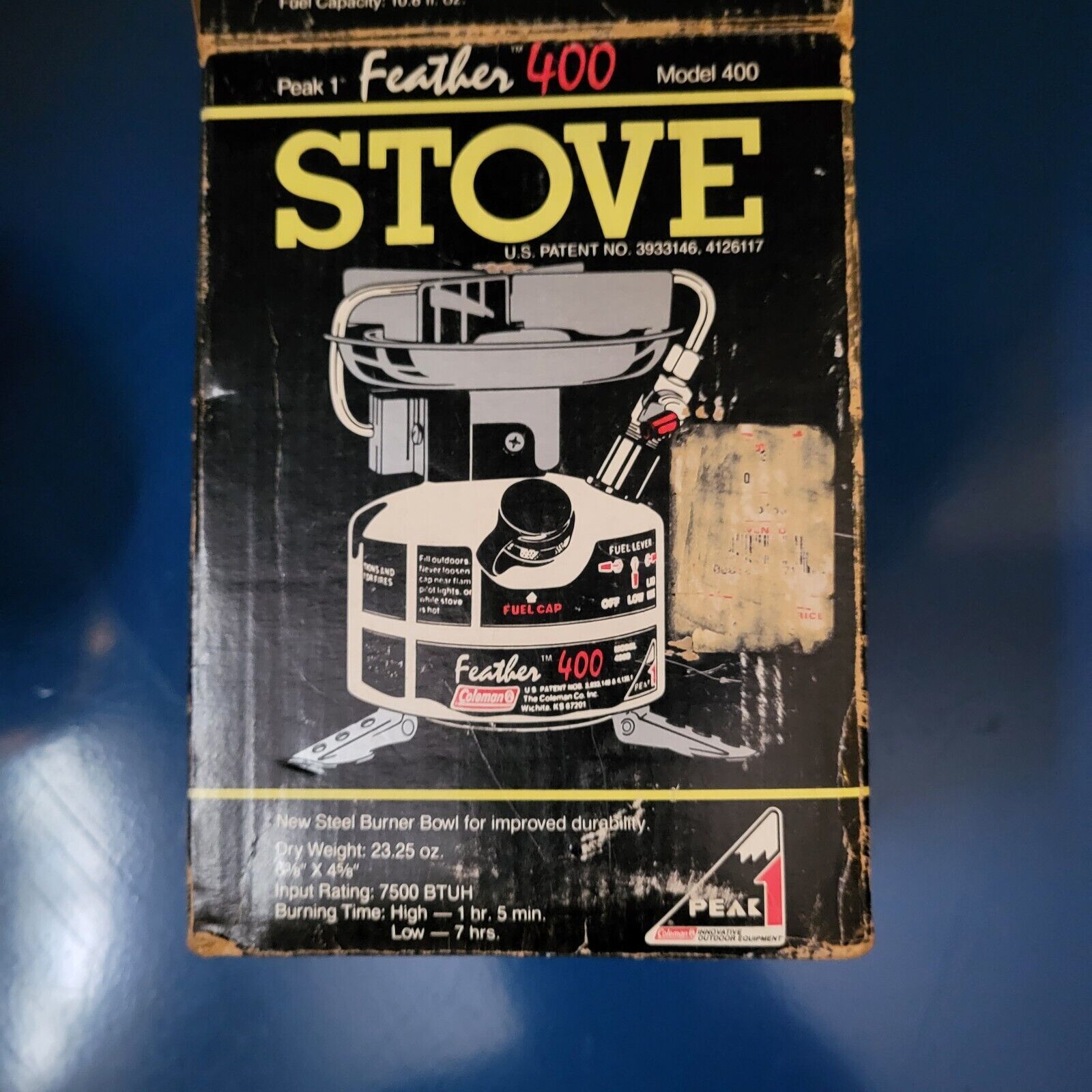 Coleman PEAK 1 Feather 400B Single Burner Camp stove. New Pump Cup, TESTED.8/90