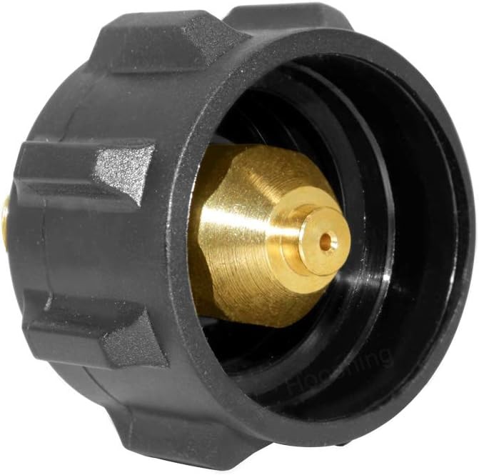 Hooshing QCC1 Propane Gas Fitting Adapter with 1/4 Inch NPT Male Pipe Black
