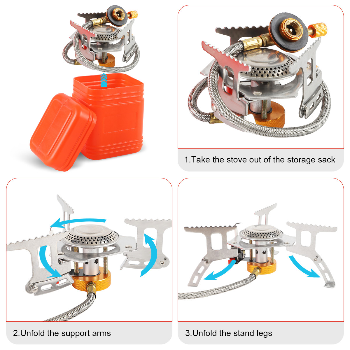 Portable Gas Propane Cooker Single Burner Outdoor Camping Picnic Windproof Stove
