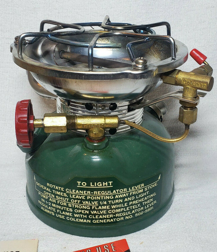VTG 1971 COLEMAN 502-700 SPORTSTER SINGLE BURNER CAMP COOKING STOVE 11/71 & BOX