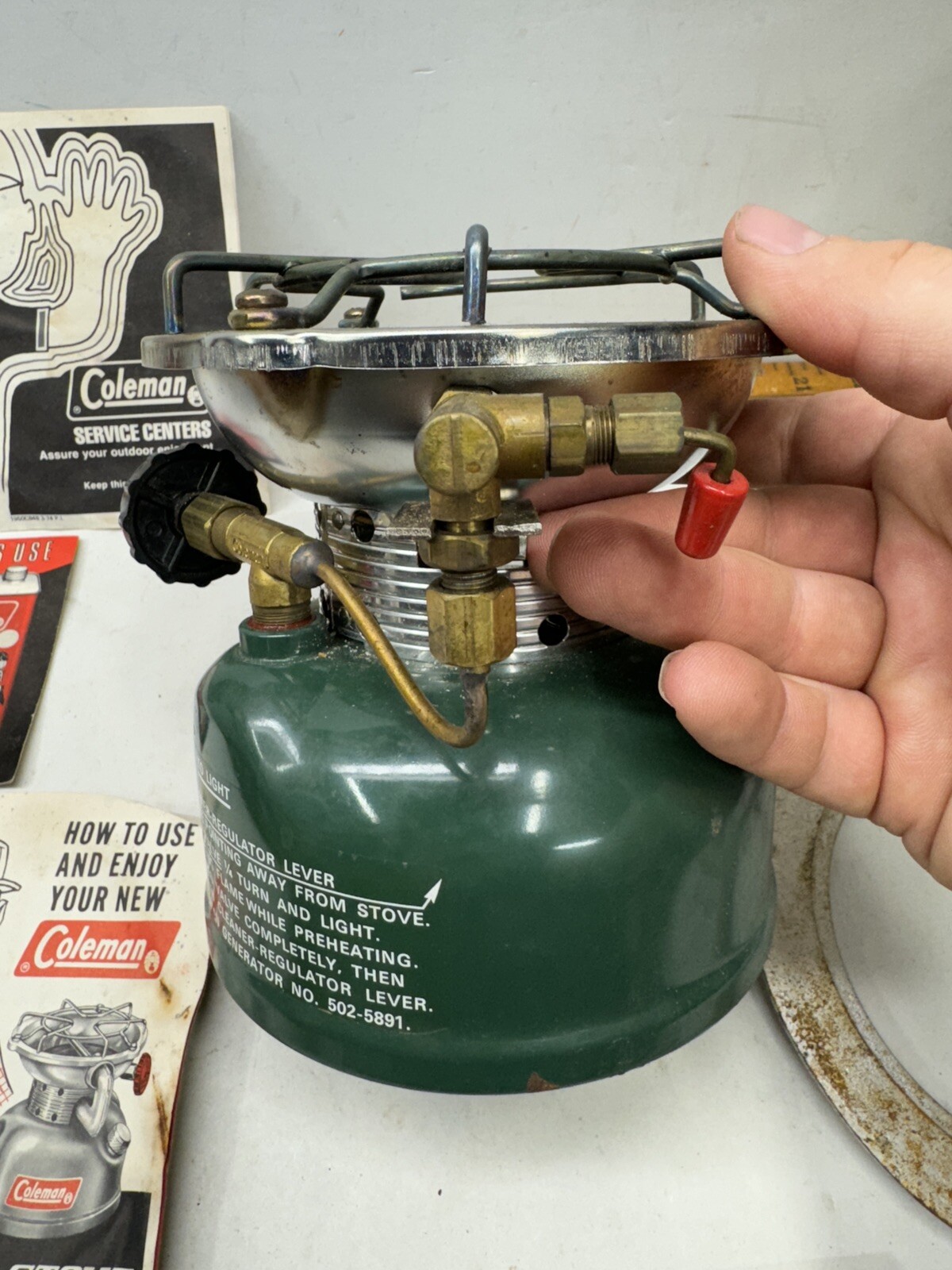 Vintage Coleman 502 Green Sportster Camp Stove With Box