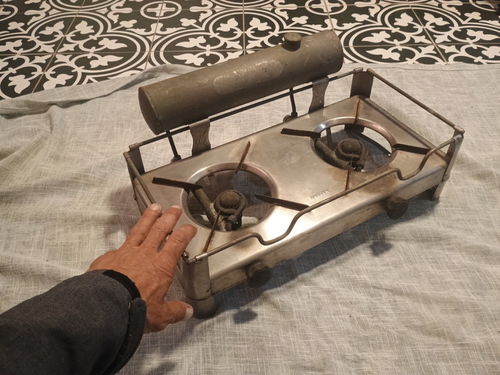 VTG Original Punker Military Double Alcohol Burner Stove Outdoors Camping Sweden