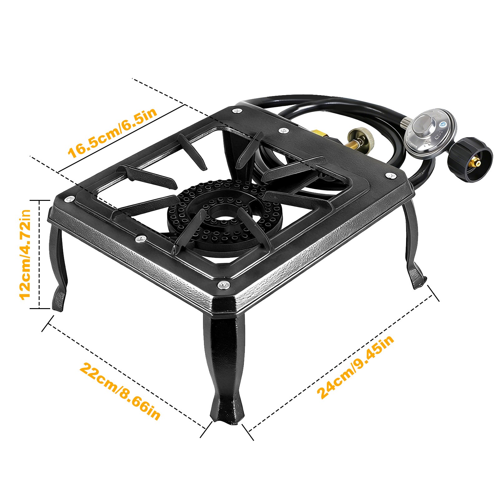 Single Burner Camping Stove Cast Iron Propane Gas LPG Outdoor BBQ Cooker US