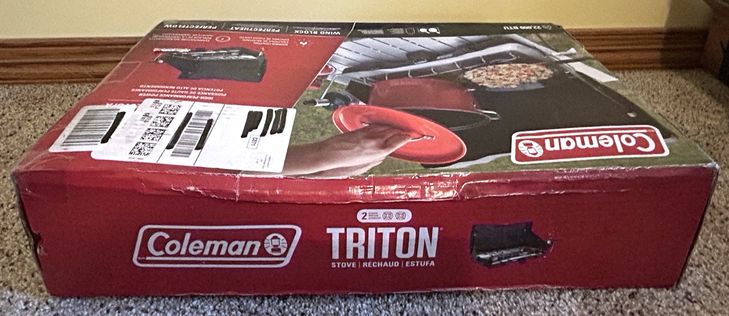 Coleman Triton 2 Burner Portable Propane Camping Stove Matte Black 22000 Btu