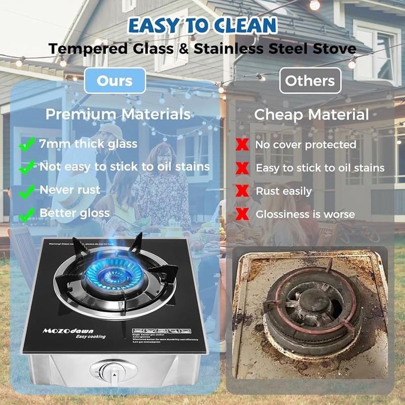 High Output Portable Gas Stove 15000 BTU Camping Cooking Outdoor Burner New